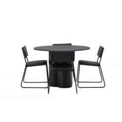 Olivia Rund Spisebordssæt - Sort