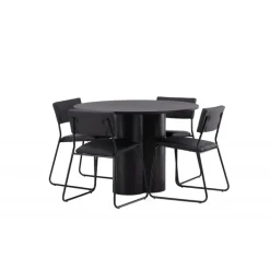 Olivia Rund Spisebordssæt - Sort