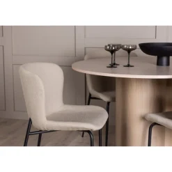 Olivia Rund Spisebordssæt - Mørkegrå og Hvid