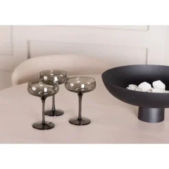 Olivia Rund Spisebordssæt - Mørkegrå og Hvid