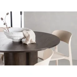 Olivia Rund Spisebordssæt - Beige og Mocca