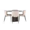 Olivia Rund Spisebordssæt - Beige og Mocca