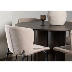 Olivia Rund Spisebordssæt - Beige og Mocca