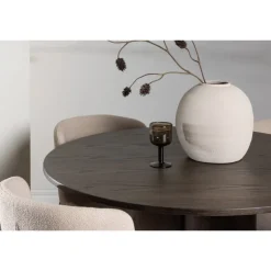 Olivia Rund Spisebordssæt - Beige og Mocca