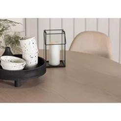 Olivia Rund Spisebordssæt - Beige og Hvid