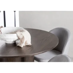 Olivia Rund Spisebordssæt - Grå og Mocca