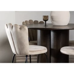 Olivia Rund Spisebordssæte - Beige og Mocca