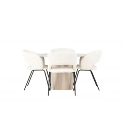 Olivia Spisebordssæt med Day Stole - Off White og - Hvid