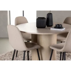 Olivia Spisebordssæt med Polar Stole - Beige og Hvid