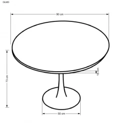 OLMO Rundt spisebord Ø90cm - Valnød/Sort