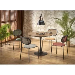 OLMO Rundt spisebord Ø90cm - Valnød/Sort