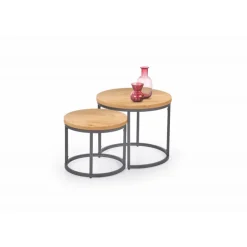 OREO sæt af to sofaborde - gylden eg / Sort