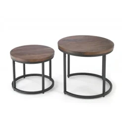 OREO sæt af to sofaborde, Valnød / Sort