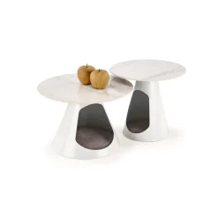 OSARIO sofabord, Hvid marmor / Hvid