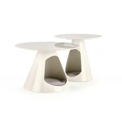 OSARIO sofabord, Hvid marmor / Hvid