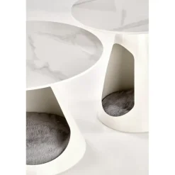OSARIO sofabord, Hvid marmor / Hvid