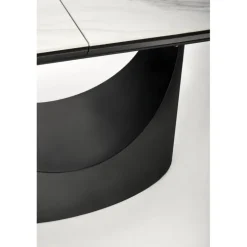 OSMAN Spisebord med udtræk, Hvid marmor / Sort