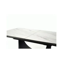 OSMAN Spisebord med udtræk, Hvid marmor / Sort