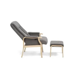 Otium lænestol med skammel - Stof/naturtræ