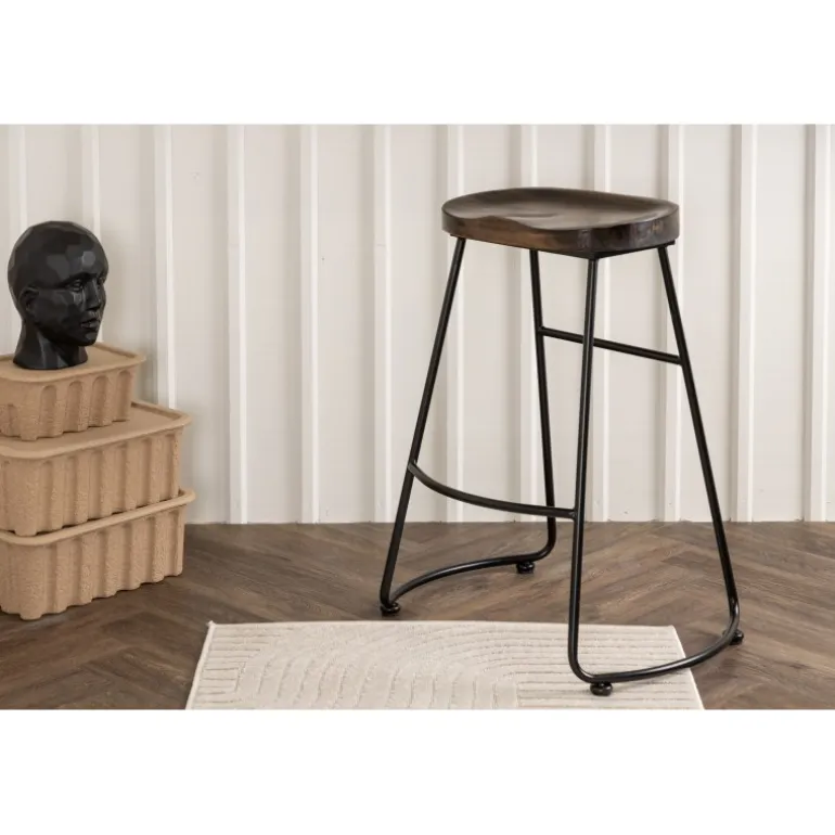 Ozark Barstol - Sort og Mørk Valnød