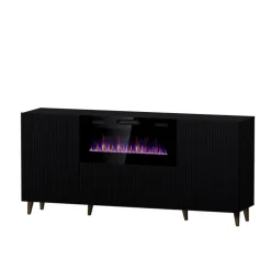 PAFOS EF TV bord 180 Sort/Sort med Sorte ben