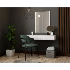 PAFOS Sminkebord (ophængt) og spejl Hvid/Hvid