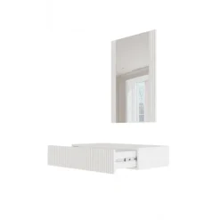 PAFOS Sminkebord (ophængt) og spejl Hvid/Hvid