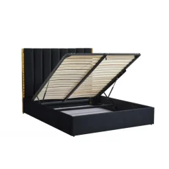 PALAZZO 160x200 seng med opbevaring - Sort og guld