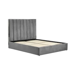 PALAZZO 160x200 seng med opbevaring - Grå og sølv