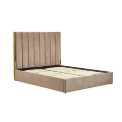 PALAZZO 160x200 seng med opbevaring - Beige/guld