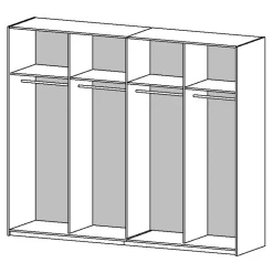 Palermo klædeskab 242 cm - Hvid