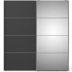 Palermo klædeskab 182 cm - Hvid,Grå