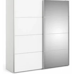 Palermo klædeskab 182 cm bred - Hvid/Spejl