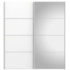 Palermo klædeskab 182 cm bred - Hvid/Spejl