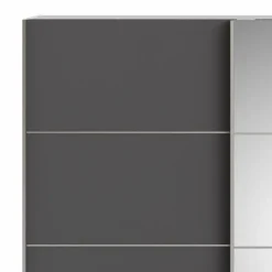 Palermo klædeskab 182 cm bred med spejl - Hvid/Grå