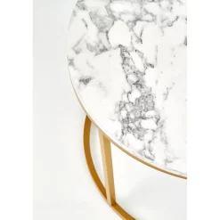 PAOLA Sofabordsæt marmor look / Guld