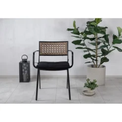 Paola Spisestuestol - Sort,Natur