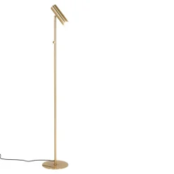 Paris Gulvlampe - Lampe i messing med stofledning på 210 cm Pære: GU10/5W LED IP20
