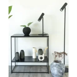 Paris Gulvlampe - Lampe i sort med stofledning på 210 cm Pære: GU10/5W LED IP20