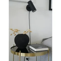 Paris Væglampe - Lampe i sort med stofledning på 190 cm Pære: GU10/5W LED IP20