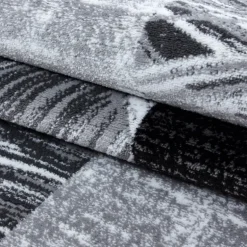 Parma Kortluvet tæppe Abstrakt Ternet - Sort