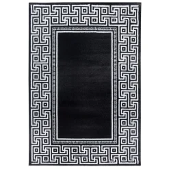 Parma Kortluvet tæppe Meander - Sort