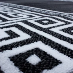 Parma Kortluvet tæppe Meander - Sort