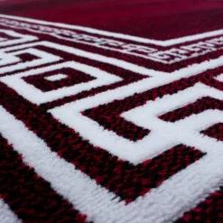 Parma Kortluvet tæppe Meander - Rød