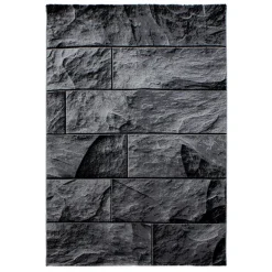 Parma Kortluvet tæppe Sten - Sort