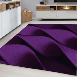 Parma Kortluvet Tæppeløber Abstrakt Bølge - Lilla