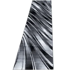 Parma Kortluvet Tæppeløber Abstrakt Bølge - Sort