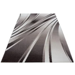 Parma Kortluvet Tæppeløber Abstrakt Bølge - Brun