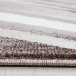 Parma Kortluvet Tæppeløber Abstrakt Bølge - Brun