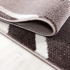 Parma Kortluvet Tæppeløber Abstrakt Bølge - Brun